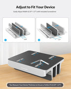 AboveTEK Vertical Laptop Stand, 3 Slots Aluminum Desk Laptop Holder & Laptop - Image 4