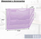 EASEPRES 3 Pocket Mesh Hanging Wall File Organizer, Wall Mounted Mail Paper - Image 2