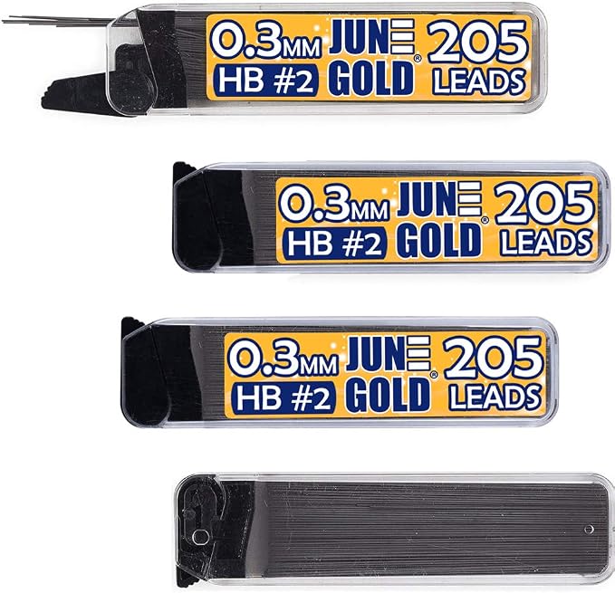 June Gold 820 Pieces, 0.3 mm HB #2 Lead Refills, 205 Pieces Per Dispenser by JuneGold
