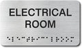 ELECTRICAL ROOM Signs with Raised Text & Grade 2 Braille, Brushed by EliteSign
