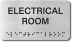 ELECTRICAL ROOM Signs with Raised Text & Grade 2 Braille, Brushed by EliteSign