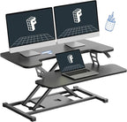 FLEXISPOT 32-inch Height Adjustable Standing Desk Converter, Quick Sit to Stand by FlexiSpot