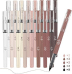 FUNFULL 16pcs Quick Dry Coffee Ink Rollerball Pens, 0.5mm Fine Point Colored by FUNFULL