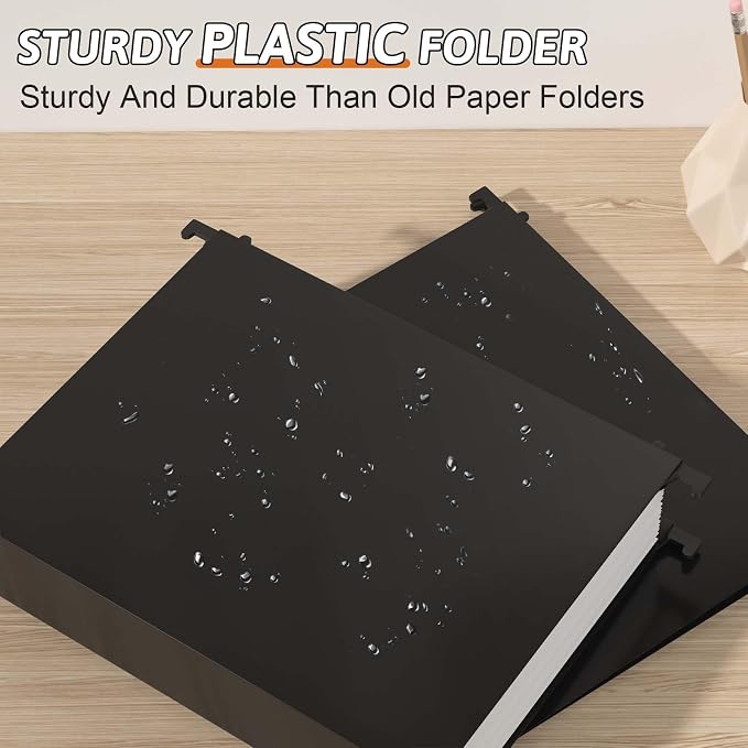 Nordun Extra Capacity Plastic Hanging File Folder Letter Size, 12 Pack - Image 2