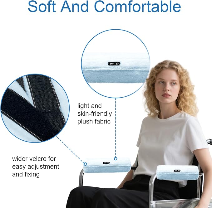 SPRING SEAON Wheelchair Armrest Covers 2 Pack Soft Memory Foam Wheelchair - Image 2
