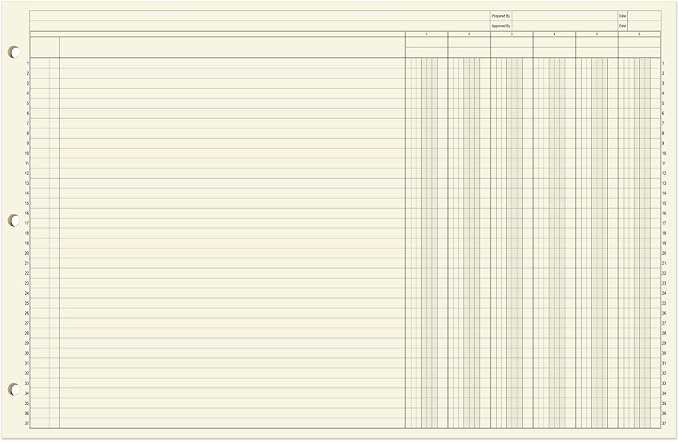 BookFactory Ledger Pad/Large 6 Column Accounting Ledger Columnar Pads - Image 2