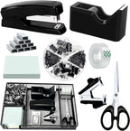 Black Office Desk Accessories, Desk Drawer Organizer, Stapler and Tape by Unknown