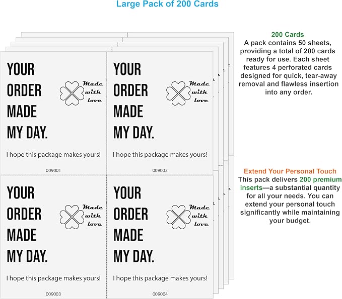 200 Thank You Cards for Small Business, 3.5" x 3” – Essential Order Inserts - Image 4