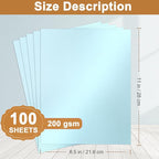 Silunkia 100 Sheets Blue Shimmer Cardstock 8.5 x 11 Certificate Paper, 75lb - Image 2