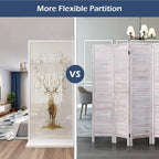 Giantex 6 Panel Wood Room Divider, 5.6 Ft Tall Oriental Folding Freestanding - Image 3