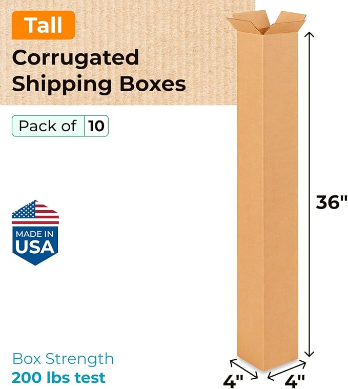 IDL Packaging Tall Moving & Shipping Boxes 4x4x36 inches - Image 2