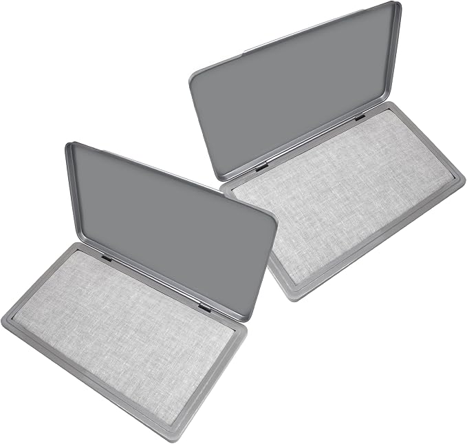 2 Pack Metal Case Stamp Pad Large Size, Dry by ZIGEL