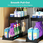APWNRJA Under Sink Organizers 2 Pack, Pull-Out Sliding Cabinet Organizer - Image 3