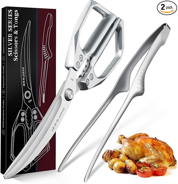 HUUSK Kitchen Scissors and Cooking Tong Set by HuuskKnife