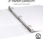 Samsill Durable .5 Inch Binder, Made in the USA, Round Ring Customizable Clear - Image 4