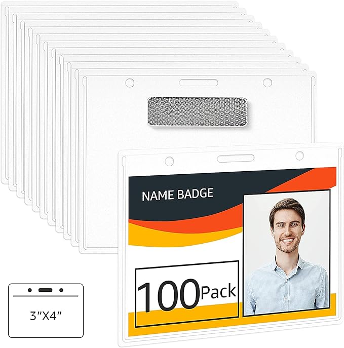 Amazon Basics Horizontal Magnetic Name Badge Holder by AmazonBasics