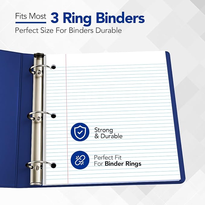 Kaisa3 Pack Notebook Paper College Ruled 3-Hole Punched Loose Leaf Paper 8x10.5 - Image 5