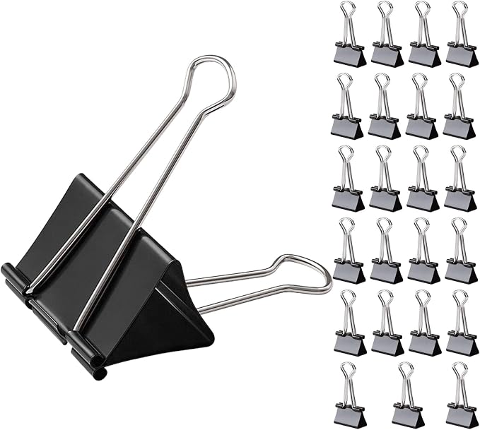 XIIFIIFII 3 Inch Extra Large Binder Clips, Heavy Duty Paper Clamps, Big Metal by XIIFIIFII