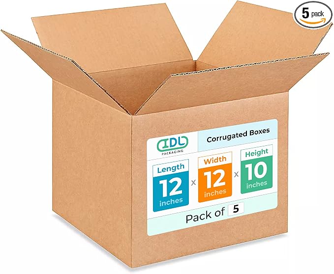 Medium Moving & Shipping Boxes 12 x 12 x 10 inches by IDLPackaging
