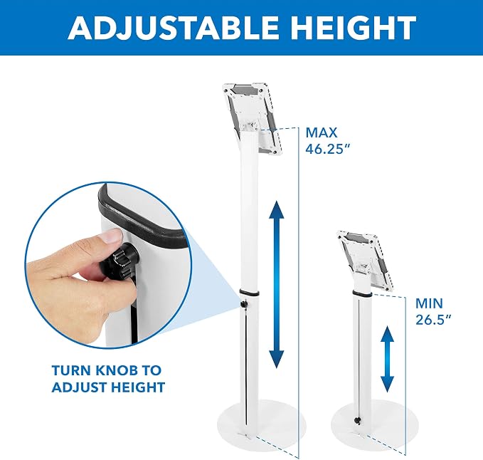 Mount-It! Anti-Theft Universal Tablet Kiosk Stand, Fits iPad Pro, Galaxy Tab - Image 6