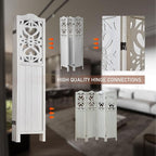 ALeesing 4 Panel Room Divider Fully Assembled, Carved Room Dividers and Folding - Image 8