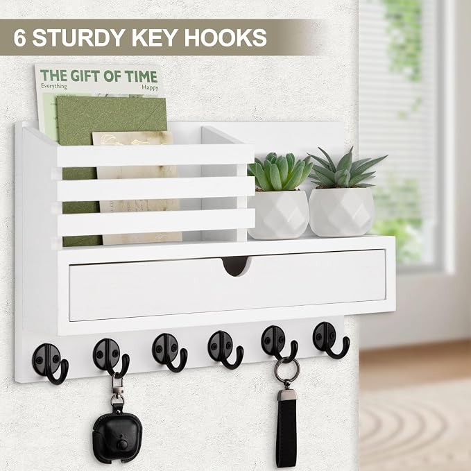 Lucundm Key Holder Wall Mount, Mail Holder - Image 8