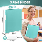 Henoyso 36 Pcs 3 Ring Binder 0.5 Inch Round Fits Letter Size 8.5'' x 11'' Paper - Image 2