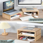TEAMIX Wood Monitor Stand Riser - Image 2