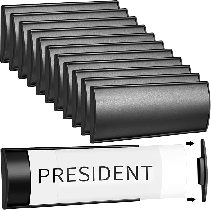 Therwen 12 Pcs Aluminum Office Name Plate Holder by Therwen