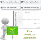 Weekly TO DO List Notepads Task Pad Planner w/Daily Checklist, Priority ToDo & - Image 5