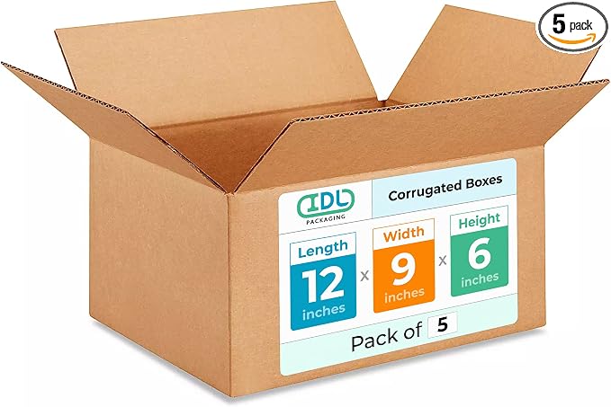 Medium Moving & Shipping Boxes 12 x 9 x 6 inches by IDLPackaging