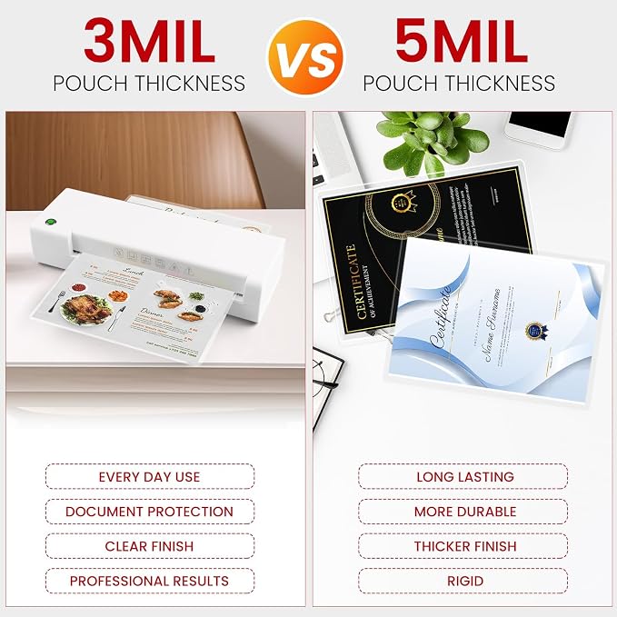 CAREGY 100 Pack Laminating Sheets, Holds 8.5 x 11 Inch Sheets, 5 Mil Thermal - Image 4