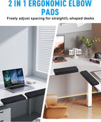 2 Pack L-Shaped Arm Rest for Desk, Ergonomic Elbow Pads - Image 4