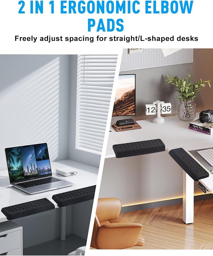 2 Pack L-Shaped Arm Rest for Desk, Ergonomic Elbow Pads - Image 4