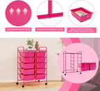 LDAILY 10 Drawer Rolling Cart, Storage Cart Organizer on Wheels, Drawer Cart - Image 8