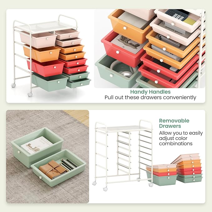 Giantex 12 Drawer Rolling Cart - Image 5