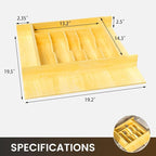 Evjocoh Silverware Drawer Organizer Wood - Image 2