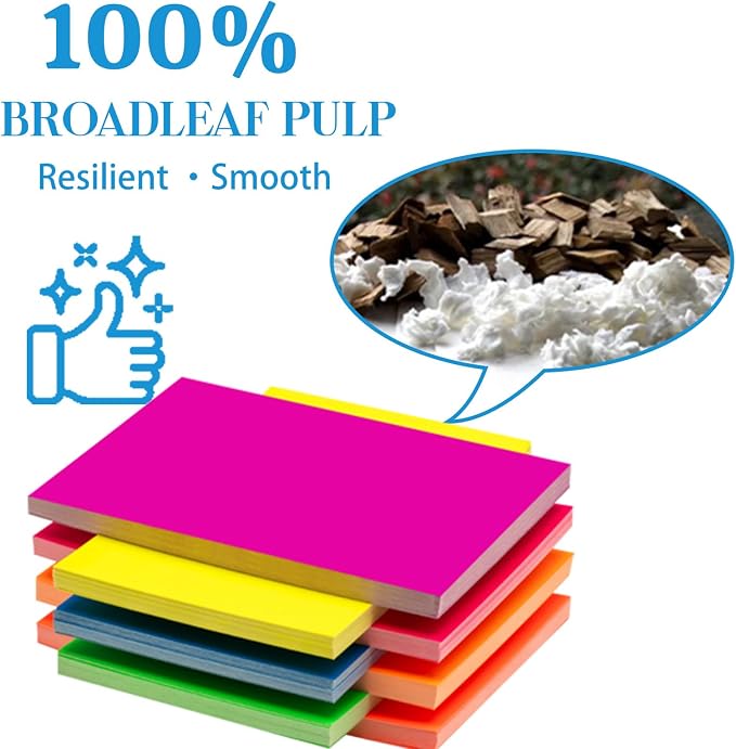 Index Cards 210-Count 4x6 Inch, 178GSM Heavyweight Set of 7 Fluorescent Colors - Image 5