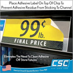 Clip Strip Corp. Price/Data Channel Label Holder Chips, 7.5 Mil Thick, Gondola - Image 2