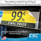 Clip Strip Corp. Price/Data Channel Label Holder Chips, 2.25" L x 1.25" H - Image 2