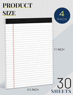 Note Pads 8.5 x 11 Wide Ruled Lined Writing Note Pad - Image 2