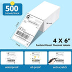 4"×6" Direct Thermal Shipping Label, Fanfold Thermal Label 1000 Packs Permanent - Image 2