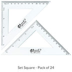 Virginia's Store 5 inch/13cm 90 Set-Squares Pack of 24, Crystal Clear - Image 3