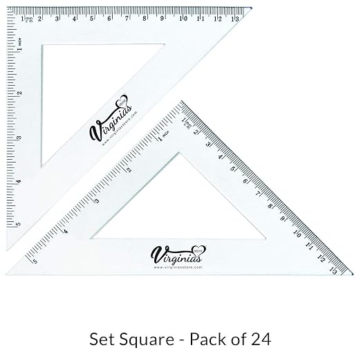 Virginia's Store 5 inch/13cm 90 Set-Squares Pack of 24, Crystal Clear - Image 3