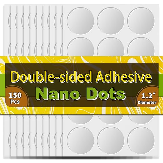 Piteno® 150Pcs Double Sided Adhesive Dots, 1.2" Clear Removable Sticky Adhesive by Piteno
