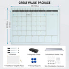 Magnetic Glass Whiteboard Calendar 48"x36" Glass Dry Erase Calender Board - Image 5