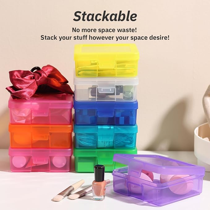 novelinks Stackable Plastic Clear Storage Box Containers - Image 2