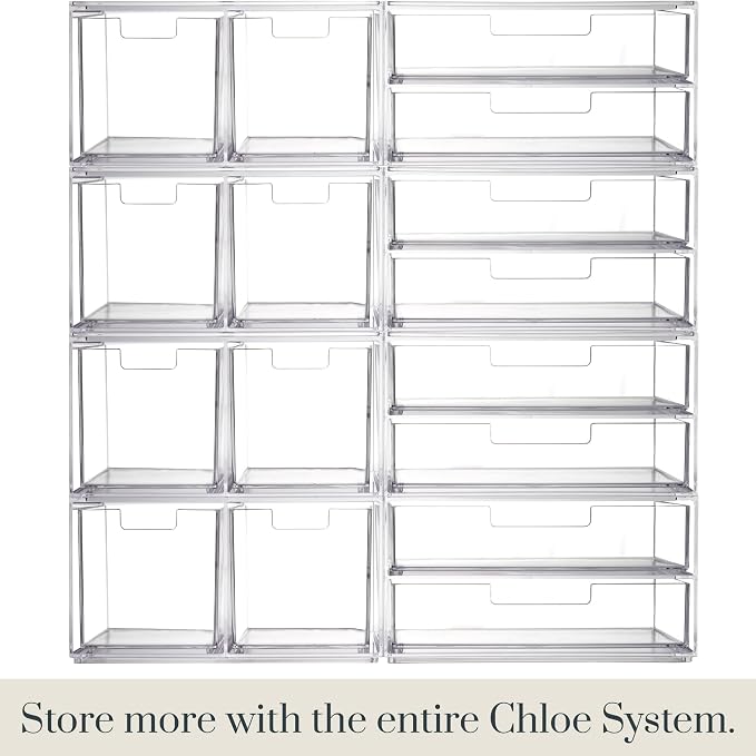 STORi Chloe Space-Saving Clear Drawer Organizer Sort Office, Beauty Supplies - Image 5