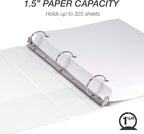 Samsill Durable 1.5 Inch Binder, Made in The USA, Round Ring Customizable Clear - Image 3