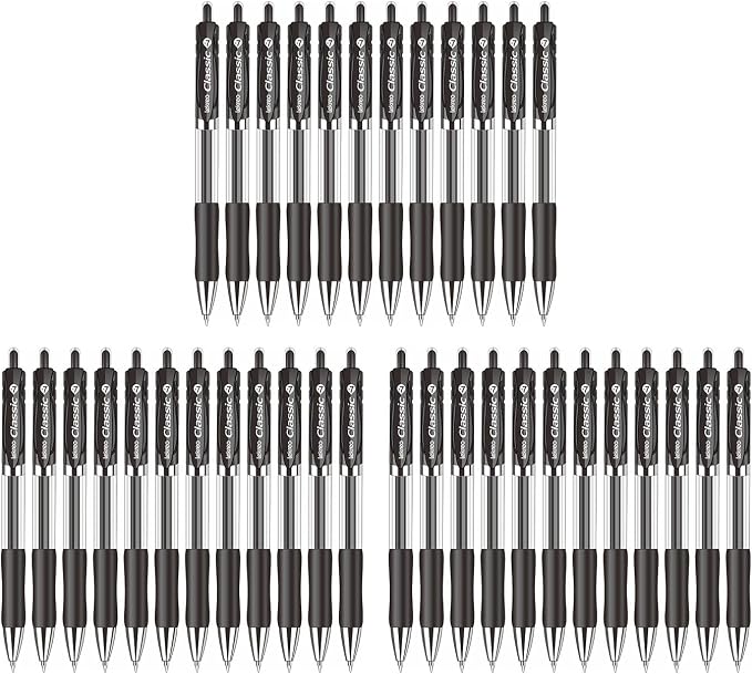 Lekreo Classic Retractable Gel Roller Pens, 0.7mm Fine Point Black Ink - Image 2